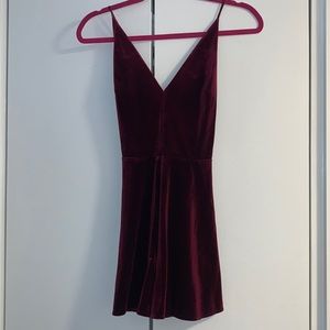 Urban Outfitters Maroon Velvet Romper